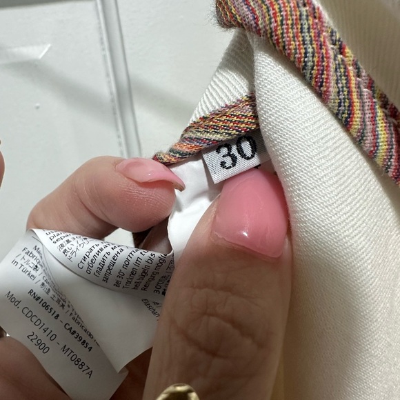 Missoni Women’s Cream White Denim Size Zipper Pants 30 EUC - Picture 7 of 7